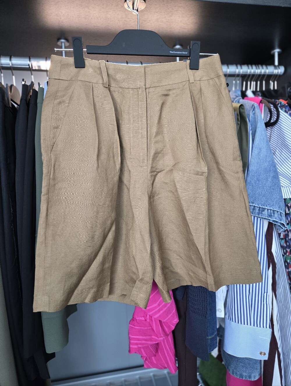 Kenneth Cole Brown High-Waist Shorts